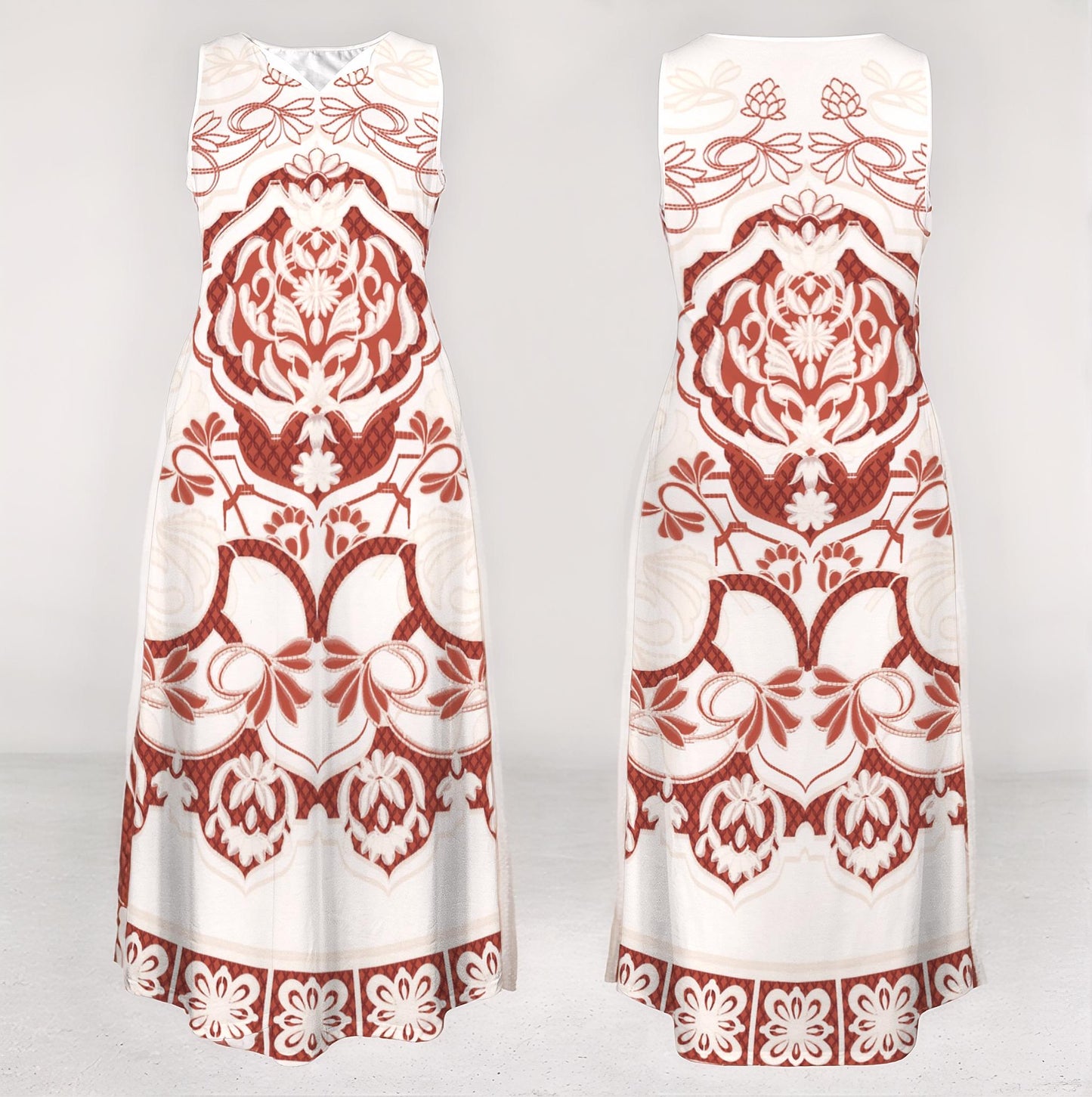 Women's Modern Bold Print Sleeveless Maxi Dress