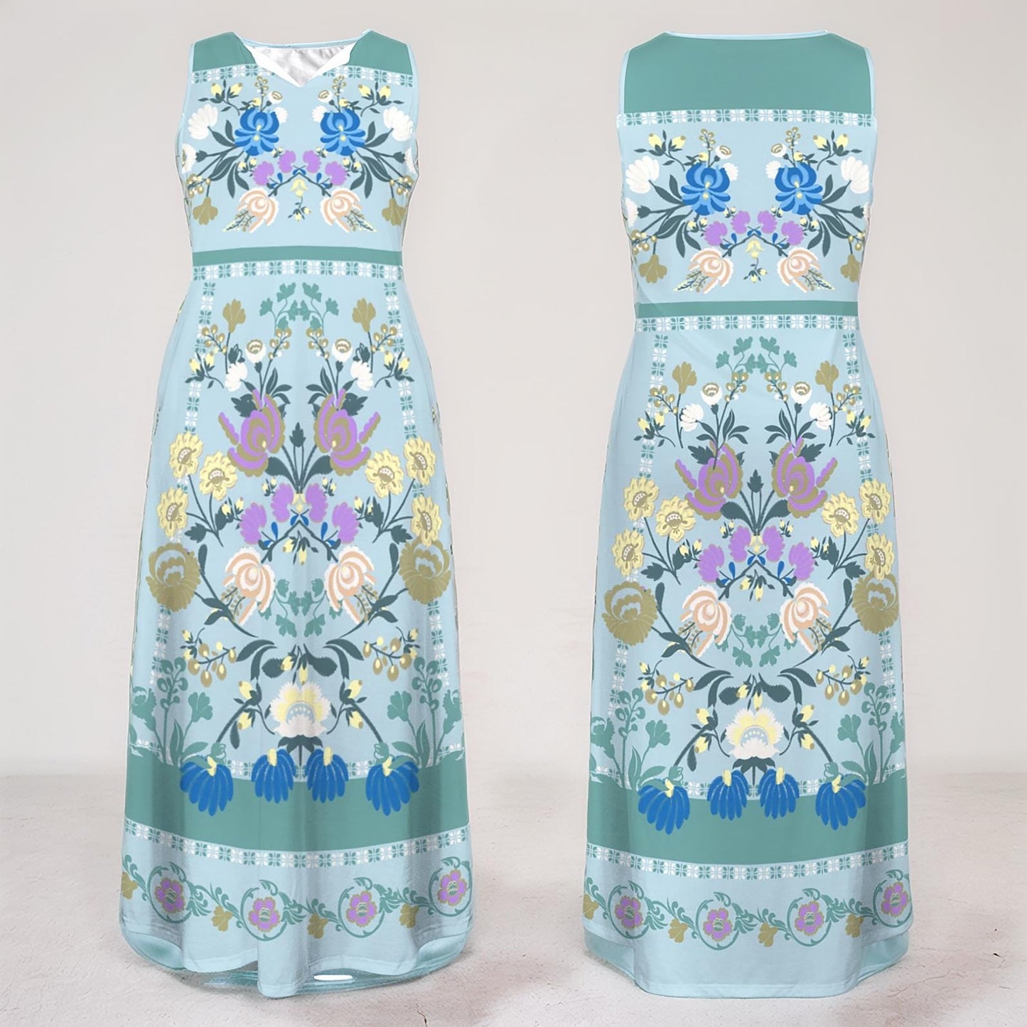 Women's Floral Sleeveless Maxi Dress