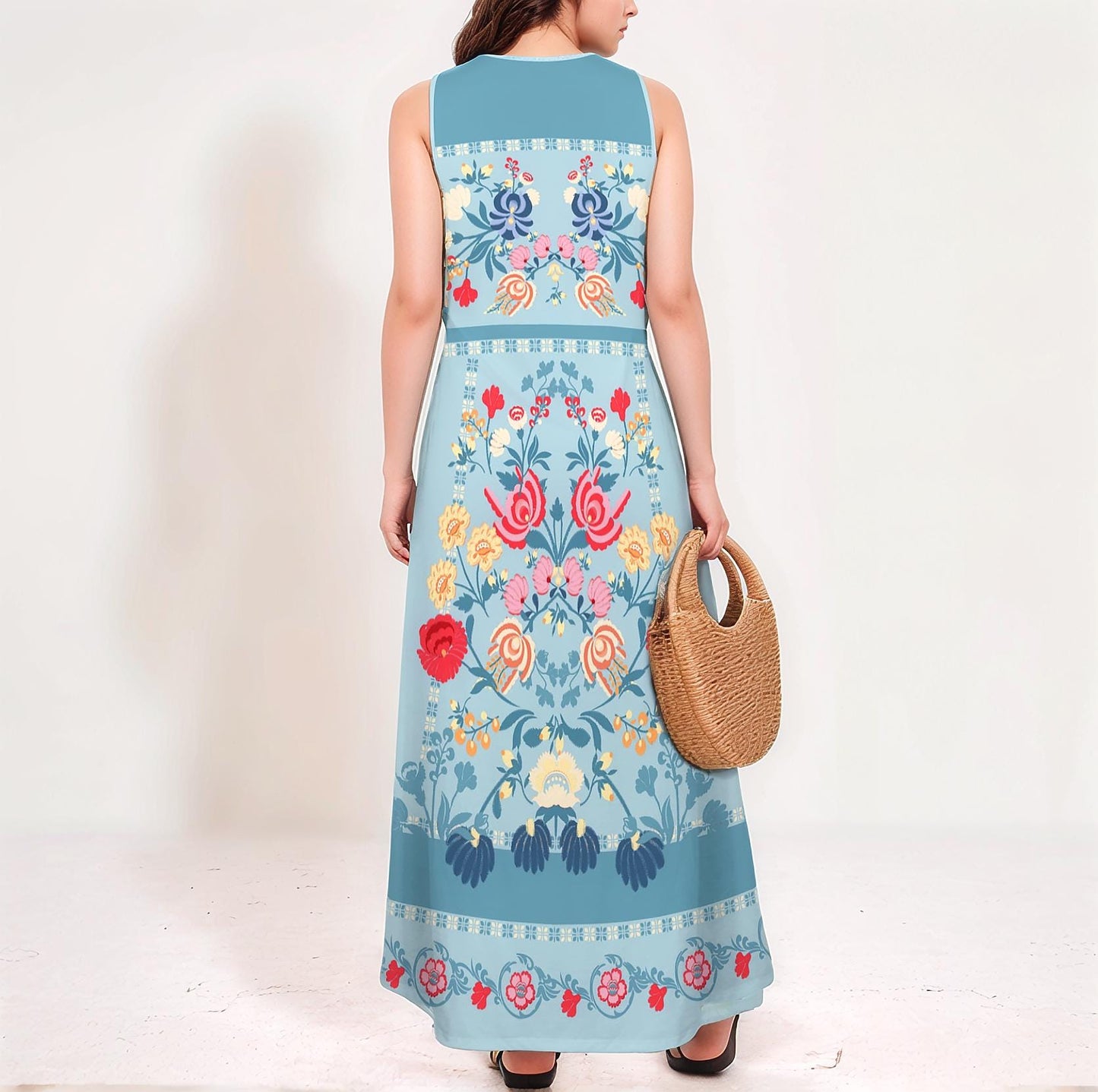 Women's Floral Sleeveless Maxi Dress