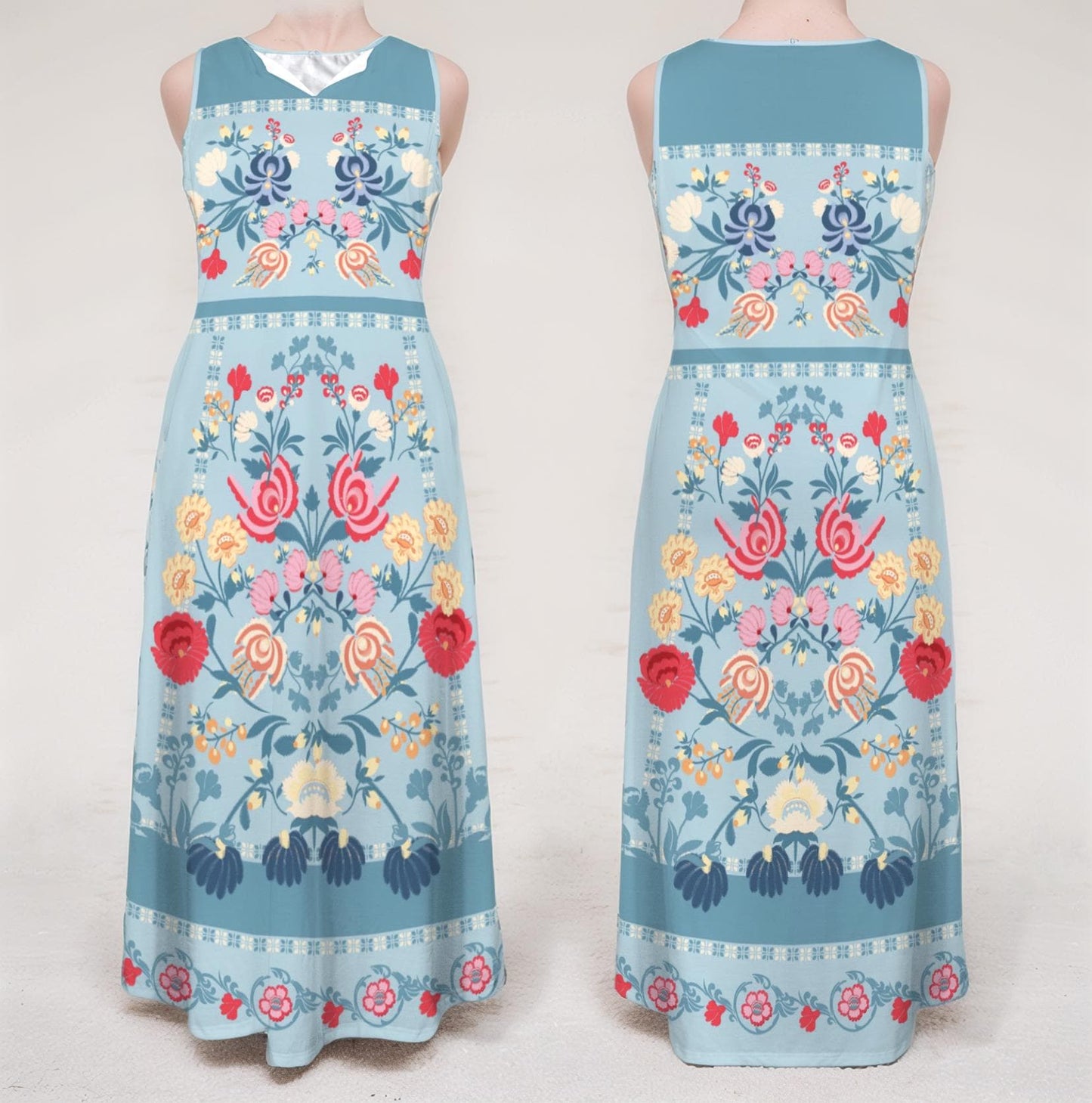 Women's Floral Sleeveless Maxi Dress