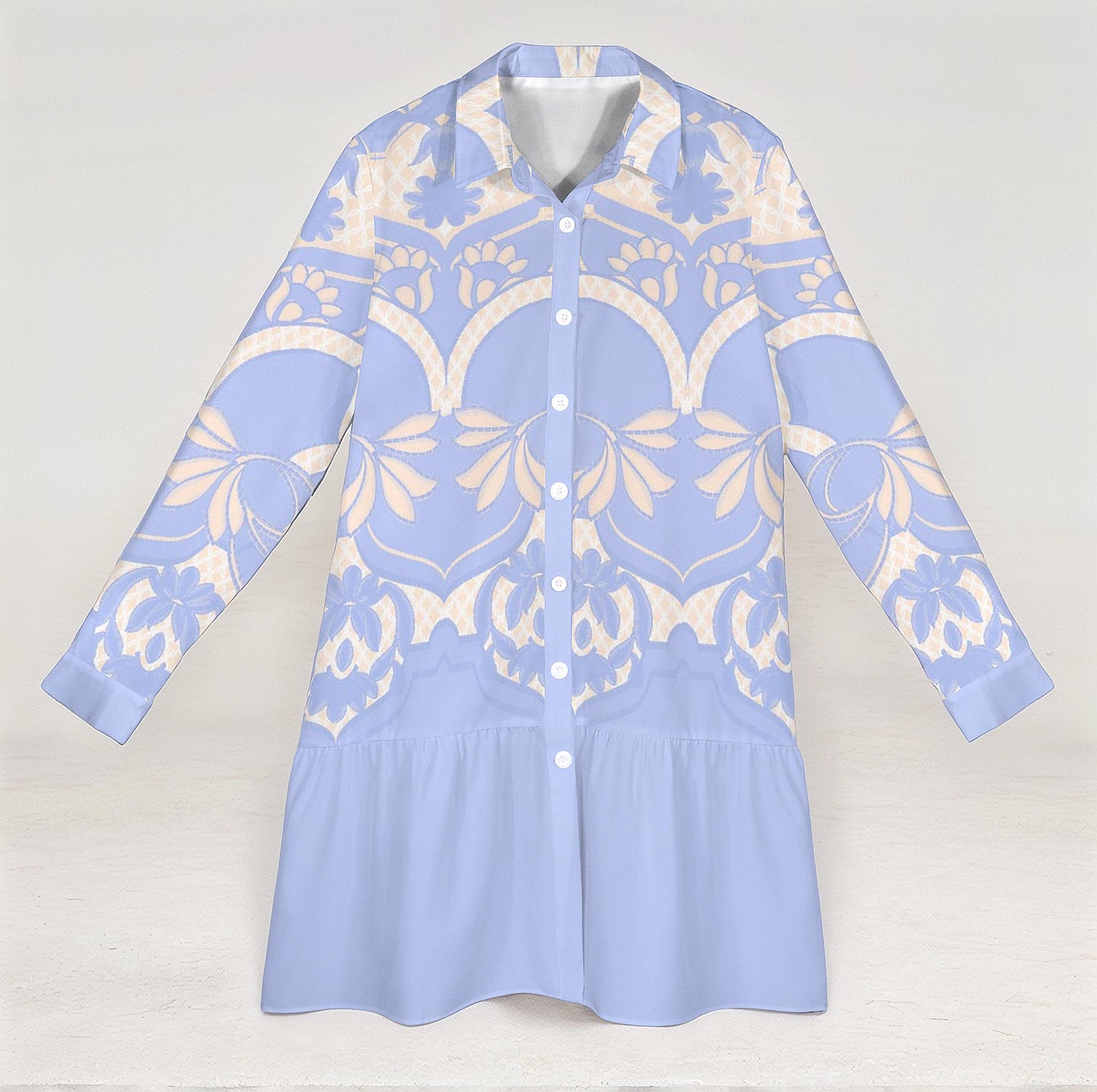 Women's Spring Summer Button Down Long Sleeve Shirt Dress