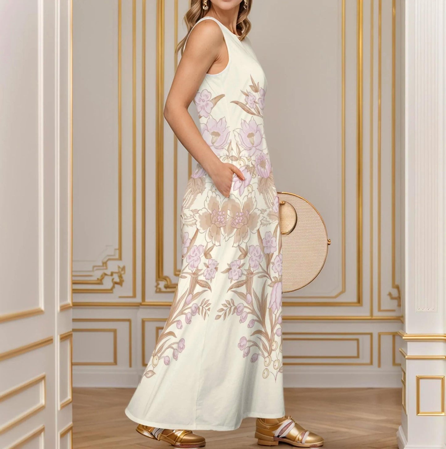 Women's Sleeveless Floral Maxi Dress