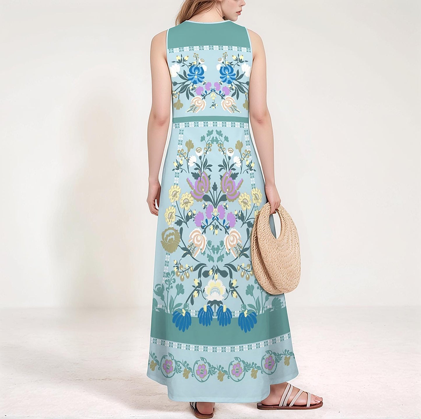 Women's Floral Sleeveless Maxi Dress