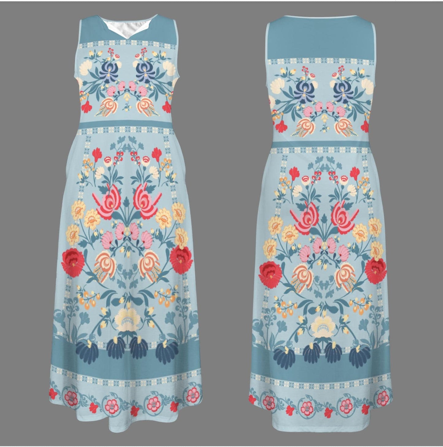 Women's Floral Sleeveless Maxi Dress