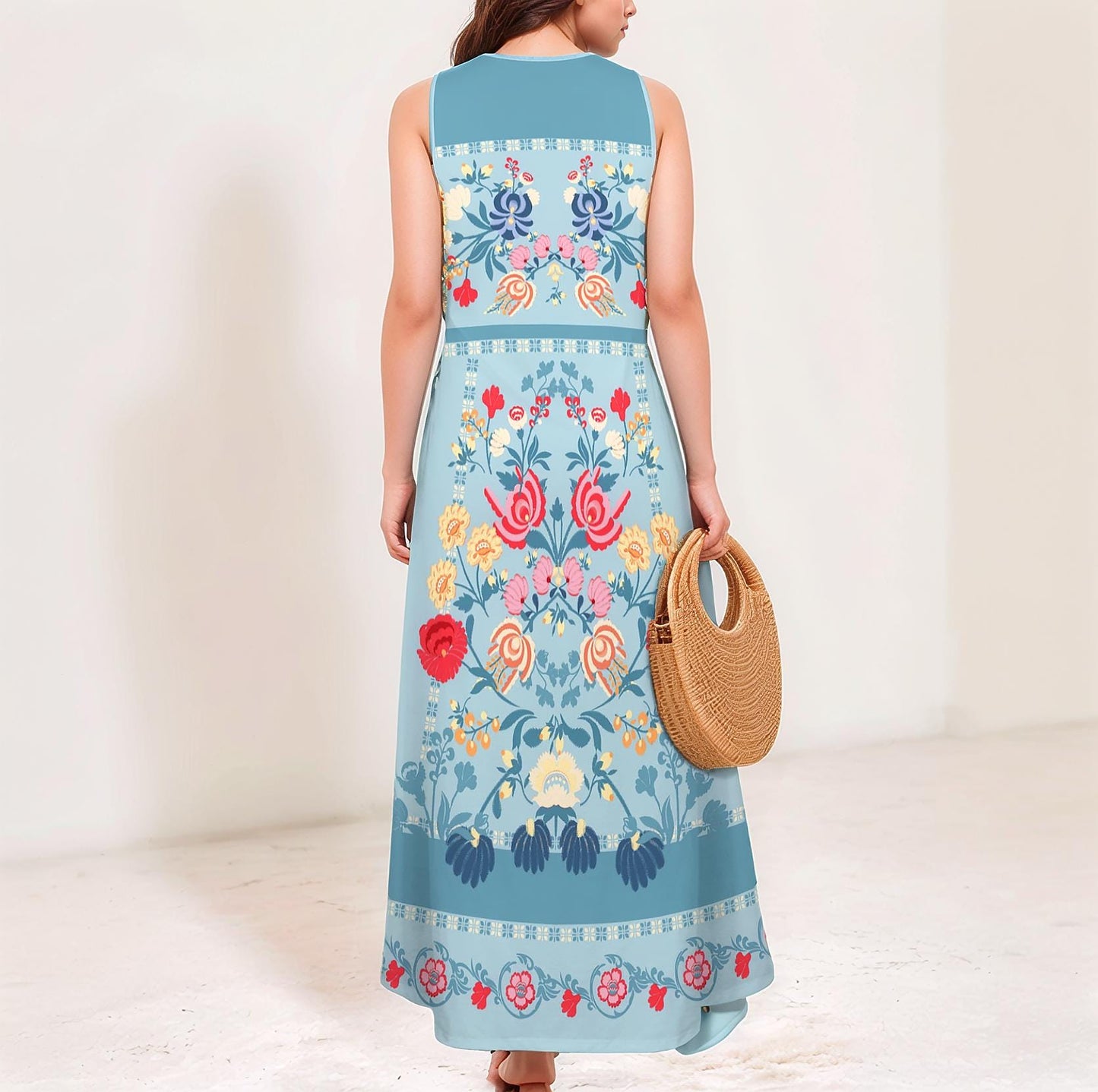 Women's Floral Sleeveless Maxi Dress