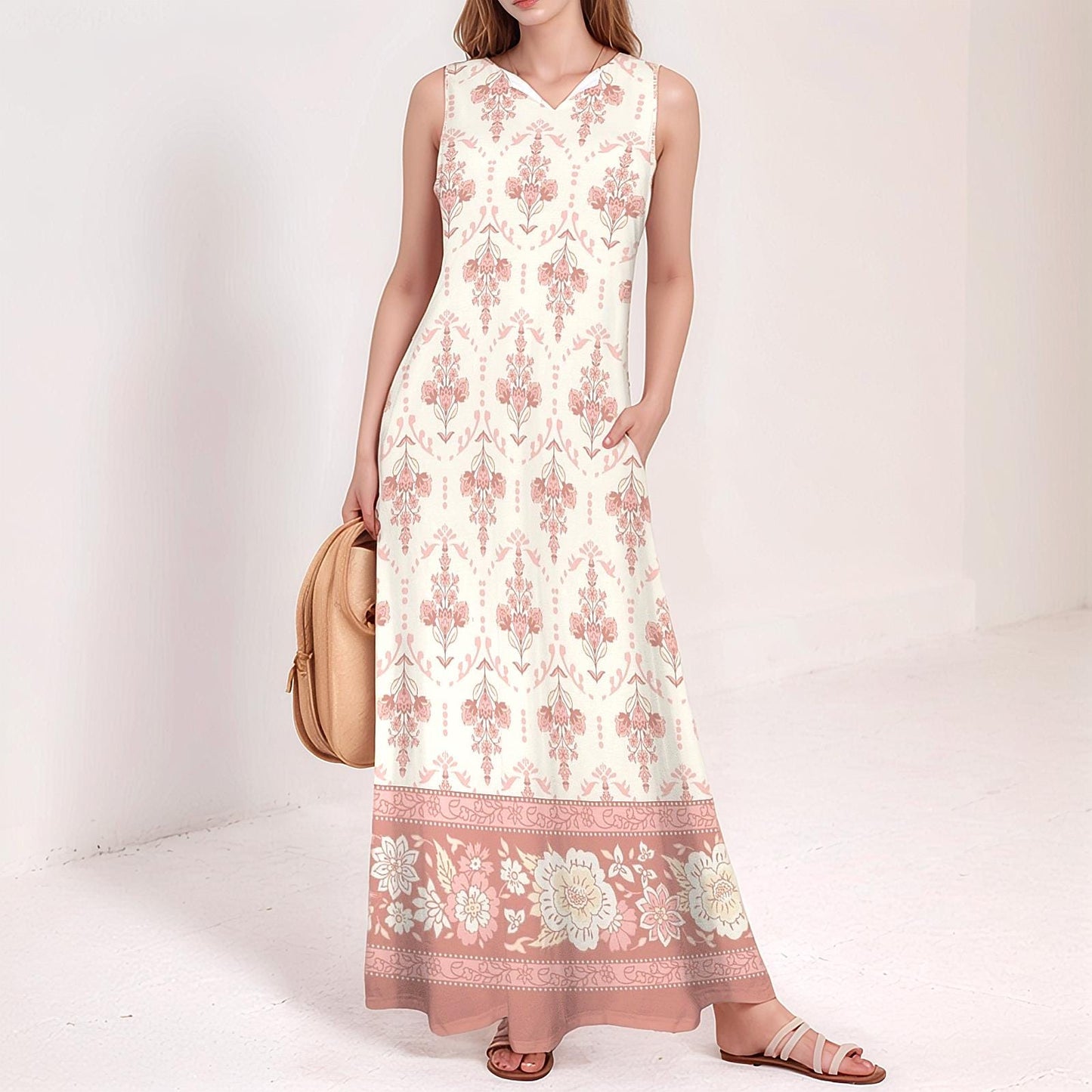 Women's Floral Sleeveless Maxi Dress | Summer Boho Chic | Lightweight & Flowing | Perfect Spring Beach Outfit
