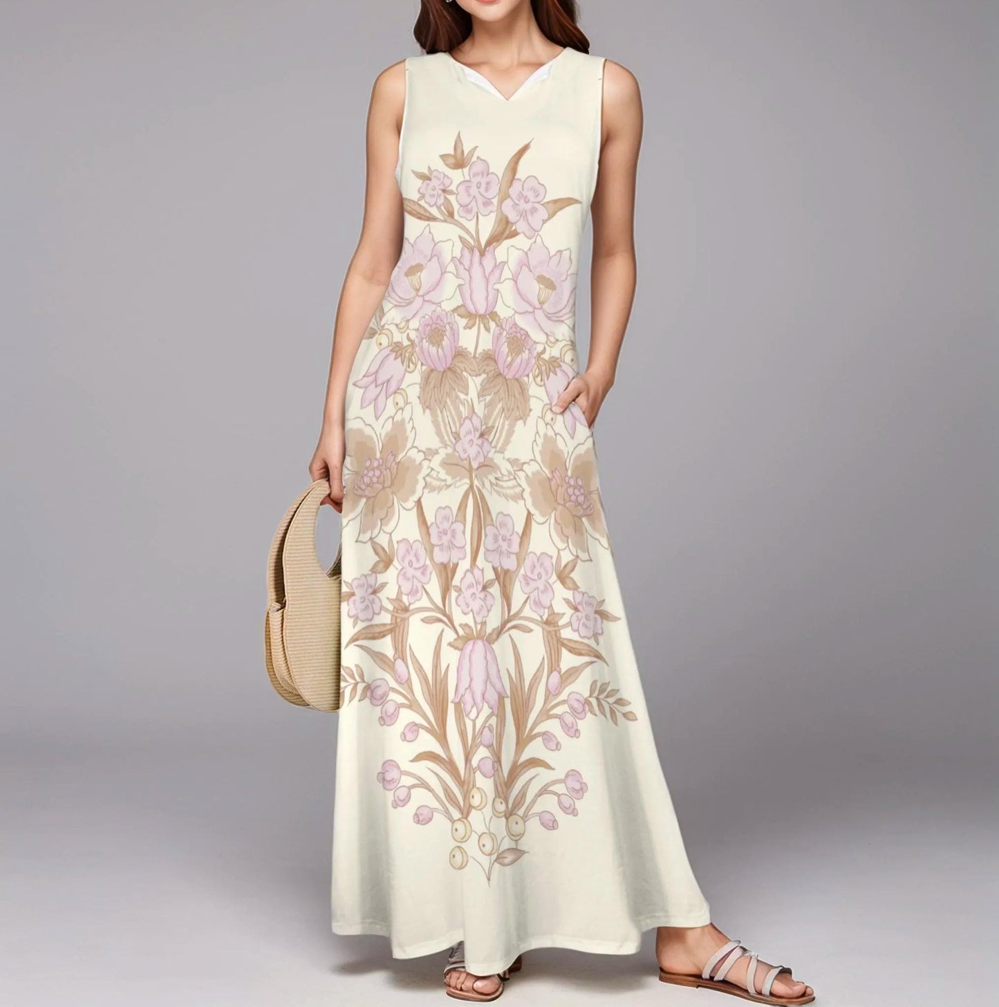 Women's Sleeveless Floral Maxi Dress
