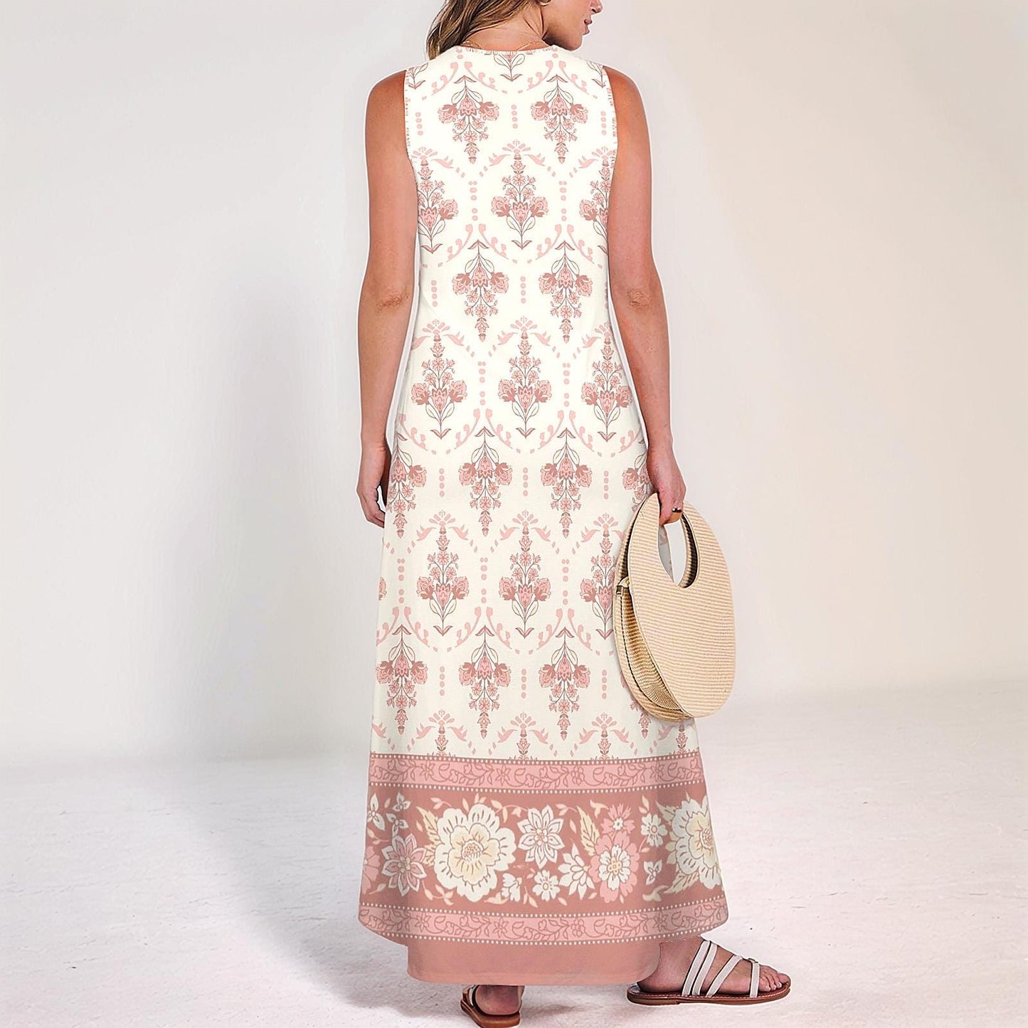 Women's Floral Sleeveless Maxi Dress | Summer Boho Chic | Lightweight & Flowing | Perfect Spring Beach Outfit