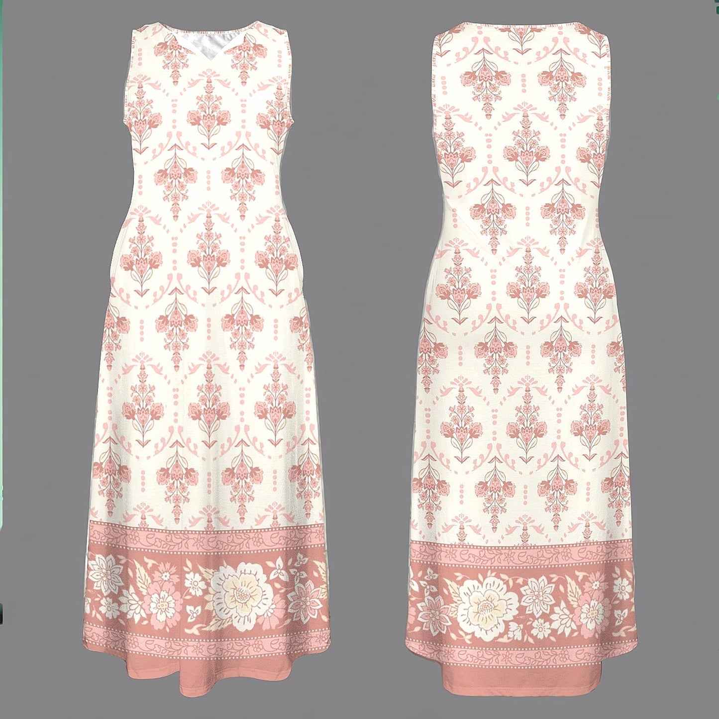 Women's Floral Sleeveless Maxi Dress | Summer Boho Chic | Lightweight & Flowing | Perfect Spring Beach Outfit