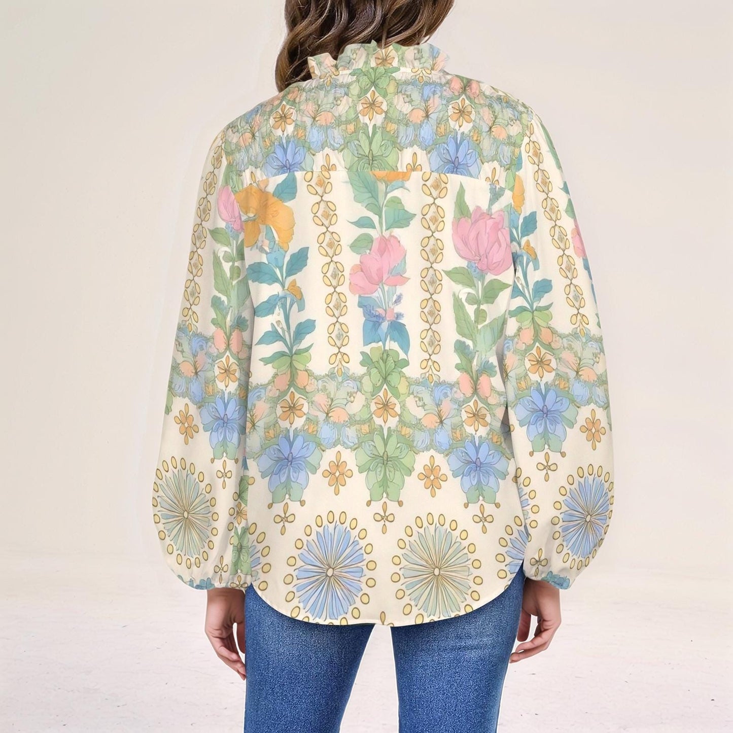 Women's Floral Long Sleeve Blouse | Spring Summer Top | Casual Floral Blouse | Comfortable and Chic | Perfect for Everyday Wear