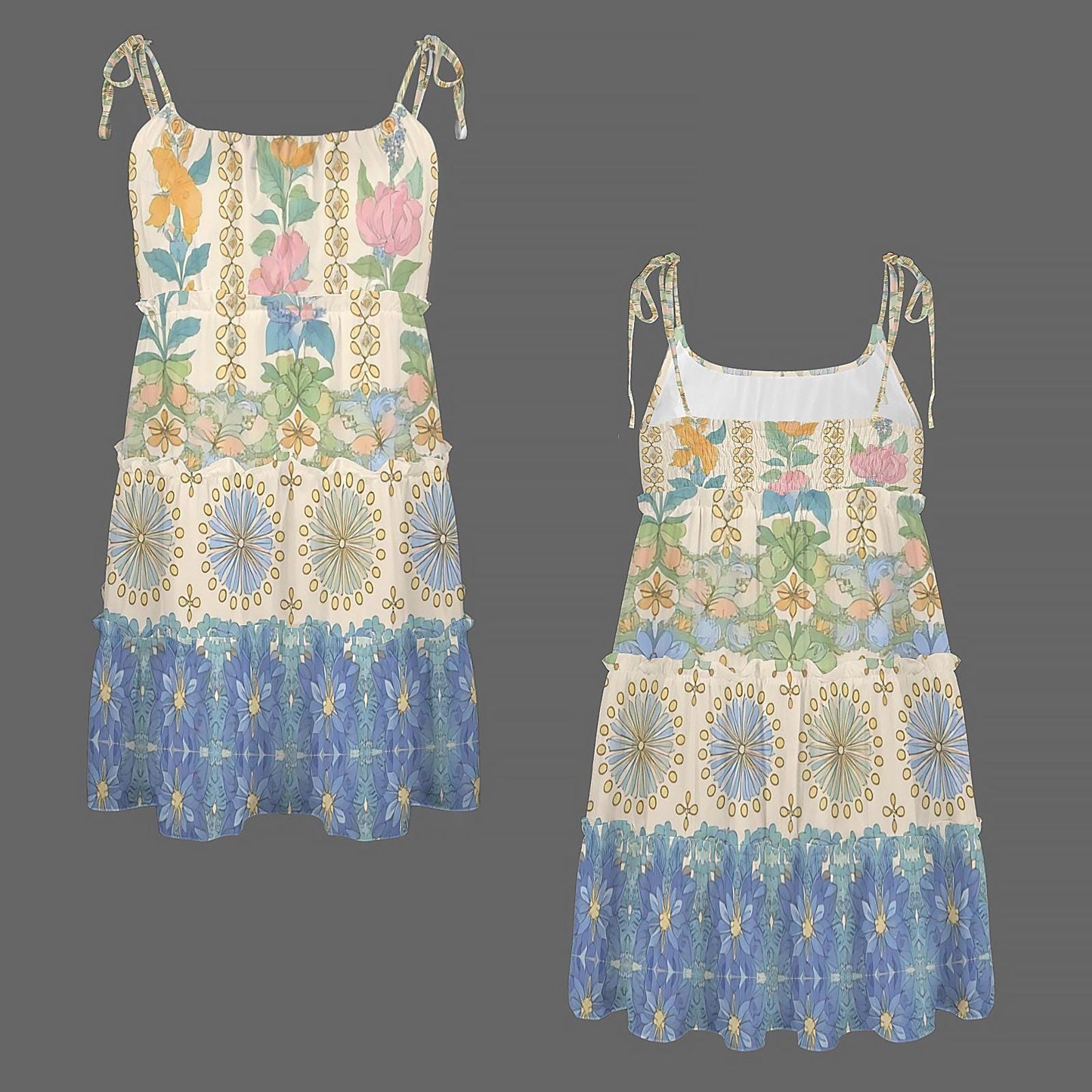 Women's Floral Spaghetti Strap Mini Dress | Summer Spring Dress | Casual Floral Dress | Cute and Comfortable | Perfect for Warm Weather