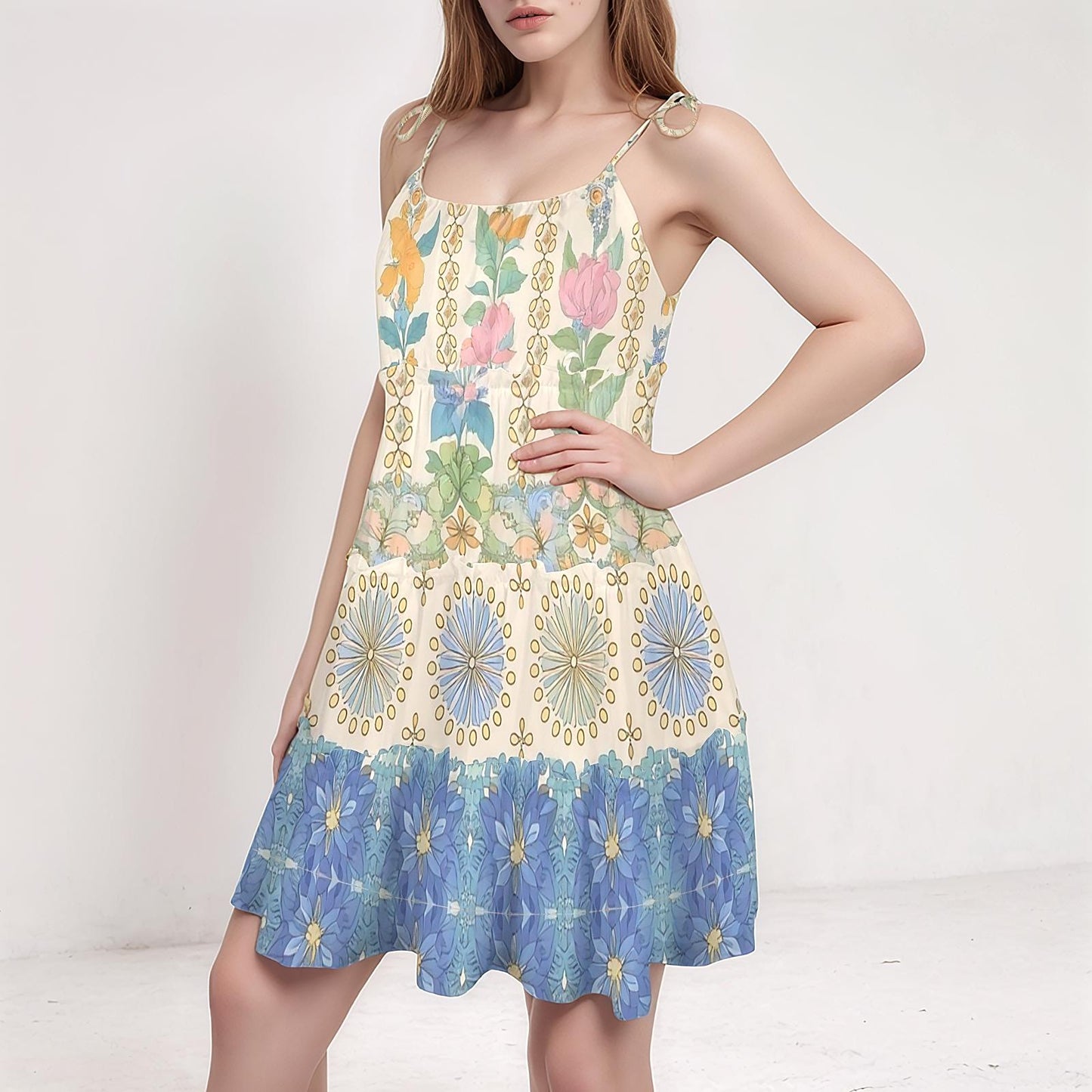Women's Floral Spaghetti Strap Mini Dress | Summer Spring Dress | Casual Floral Dress | Cute and Comfortable | Perfect for Warm Weather