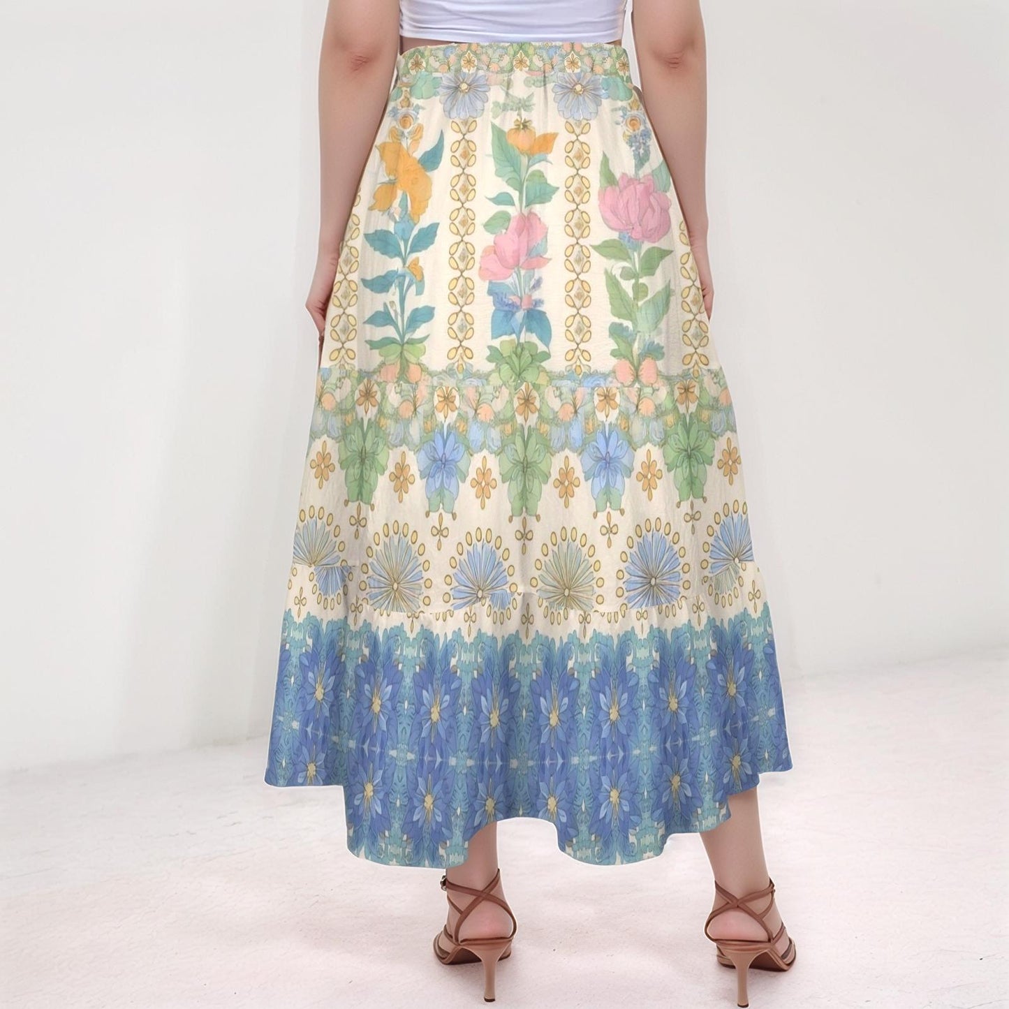 Women's Floral Print Maxi Skirt | Summer Spring Skirt | Casual Boho Skirt | Comfortable Floral Skirt for Women | Perfect for Warm Weather