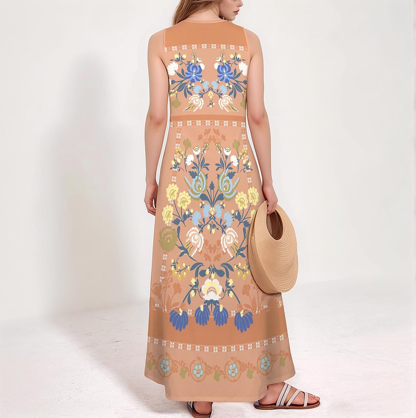 Women's Floral Sleeveless Maxi Dress