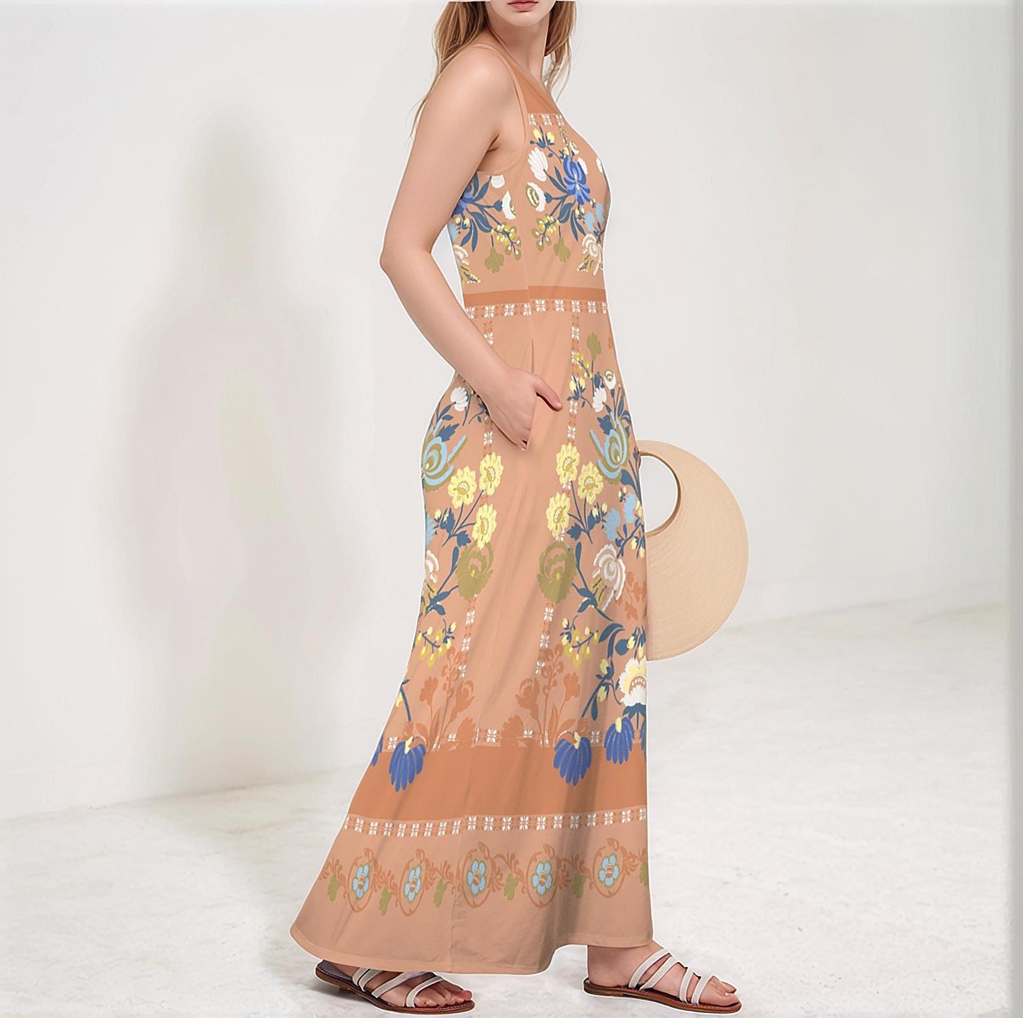 Women's Floral Sleeveless Maxi Dress