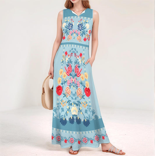 Women's Floral Sleeveless Maxi Dress