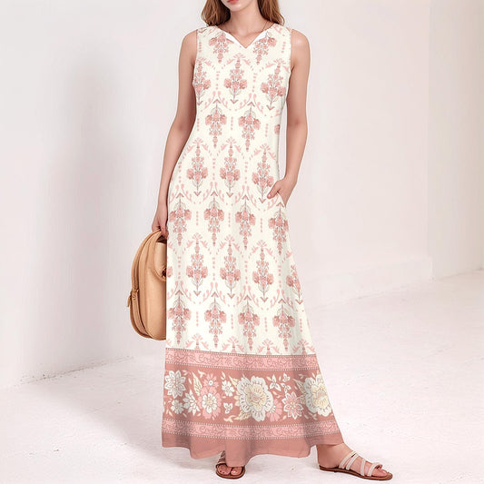 Women's Floral Sleeveless Maxi Dress | Summer Boho Chic | Lightweight & Flowing | Perfect Spring Beach Outfit