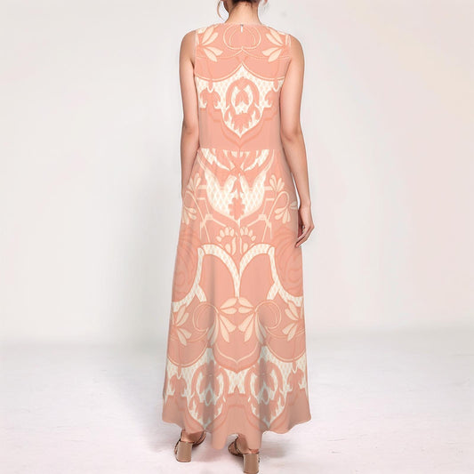 Women's Floral V-Neck Sleeveless High Waist Maxi Dress | Elegant and Flattering Design | Perfect for Summer Events | Great Gift Idea