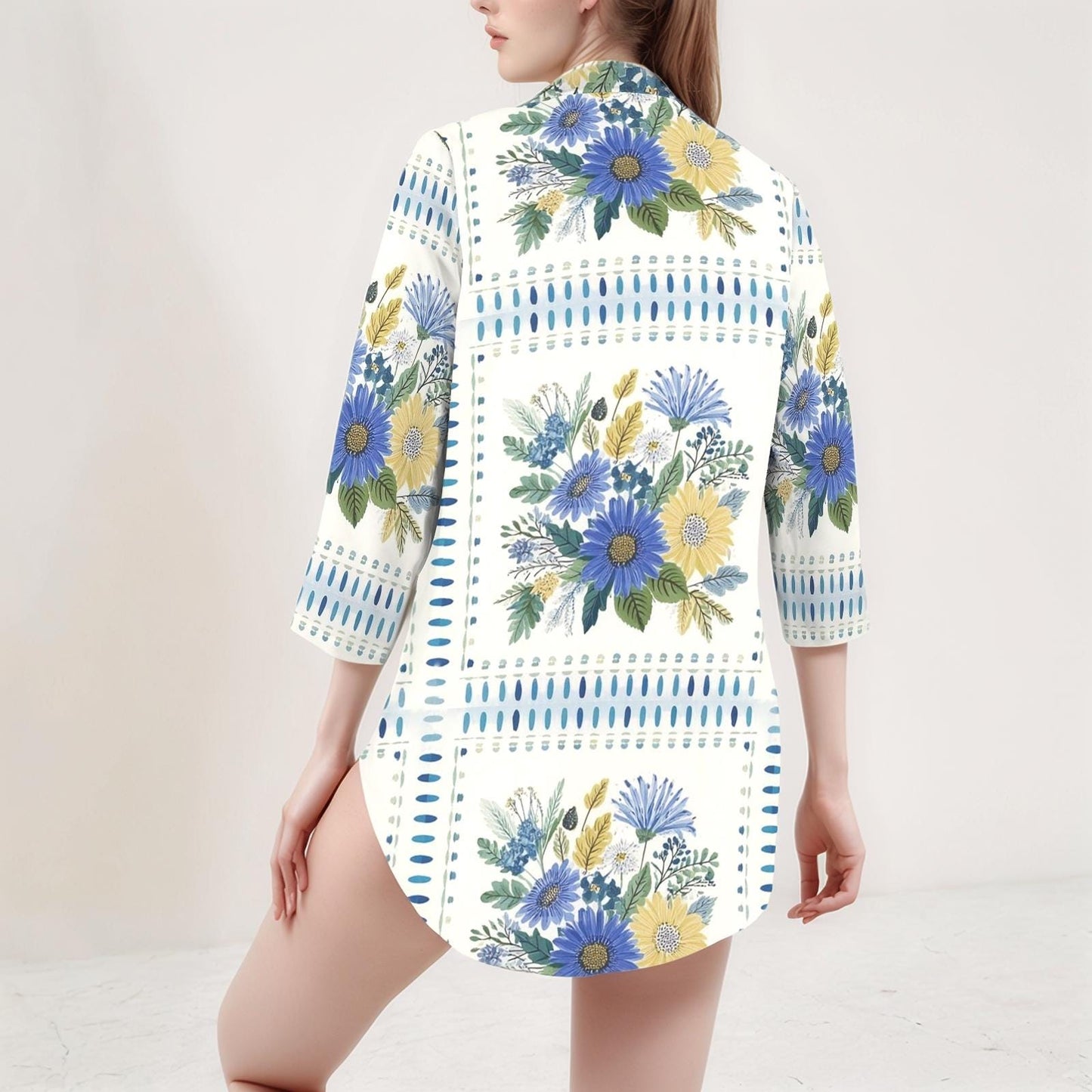 Womens Floral Half Sleeve Button Down Shirt Dress | Stylish and Comfortable | Perfect for Spring and Summer | Chic and Versatile