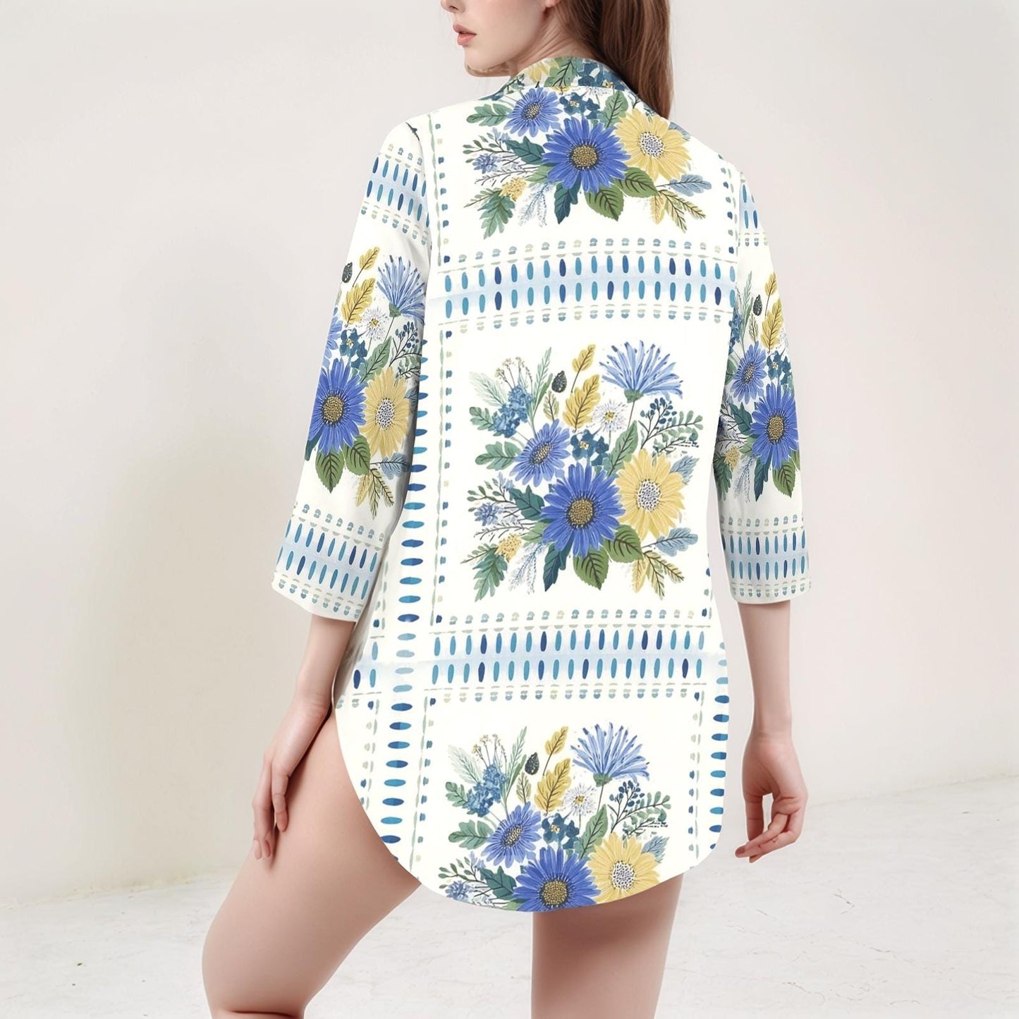 Womens Floral Half Sleeve Button Down Shirt Dress | Stylish and Comfortable | Perfect for Spring and Summer | Chic and Versatile