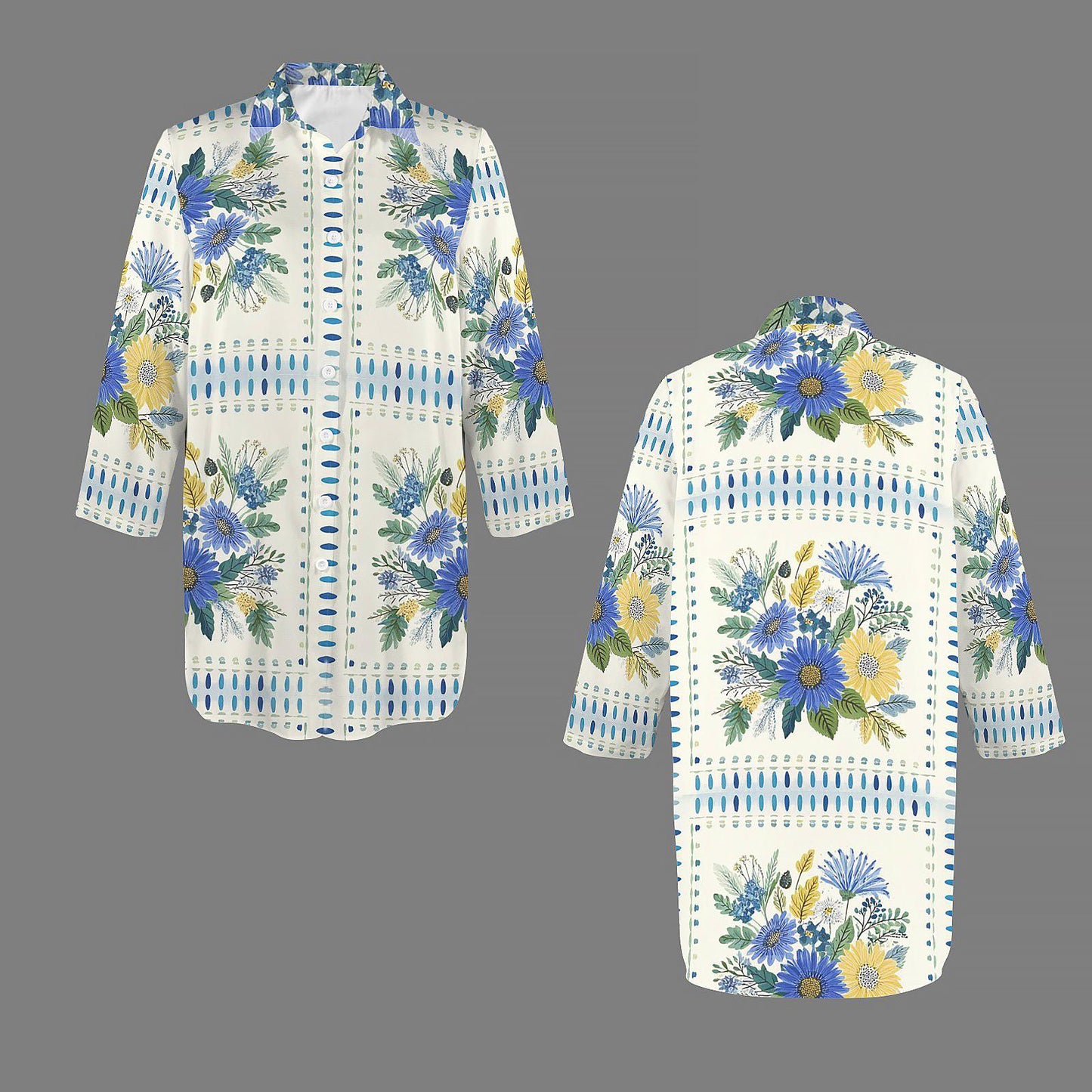 Womens Floral Half Sleeve Button Down Shirt Dress | Stylish and Comfortable | Perfect for Spring and Summer | Chic and Versatile