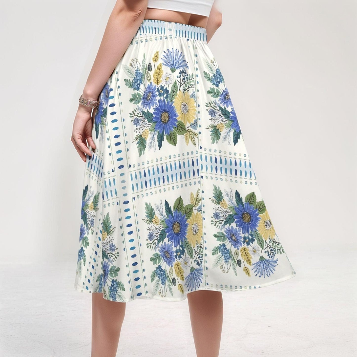 Womens Floral Elastic Waist Pocket Maxi Skirt | Perfect for Spring and Summer | Chic and Versatile for Any Occasion