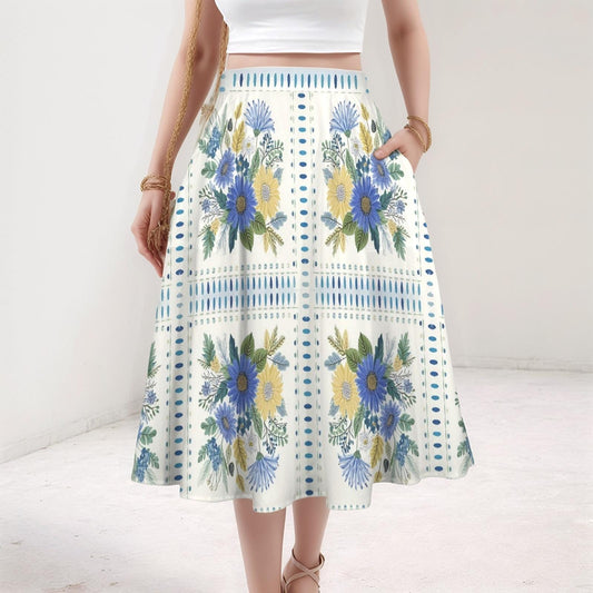 Womens Floral Elastic Waist Pocket Maxi Skirt | Perfect for Spring and Summer | Chic and Versatile for Any Occasion